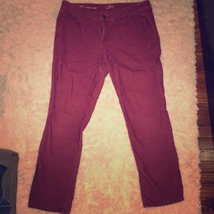 Wine Modern Straight LOFT Corduroys